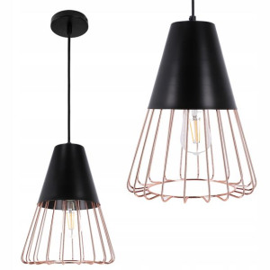 Lampa sufitowa wisząca E27 LED CZARNO ZŁOTA