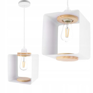 Lampa sufitowa wisząca E27 LED BIAŁA