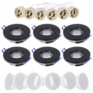 6x Oprawa hermetyczna IP44 + LED GU10 5W podbitka