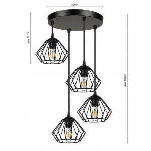Lampa sufitowa wisząca Diament Loft Żyrandol RETRO