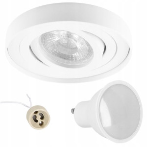 Oprawa Tuba Led Podtynkowa Led Gu10 Biała +gu10 9w