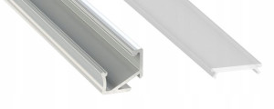 Profil aluminiowy H 30°/60° 1m Surowy z kloszem