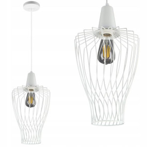 Lampa sufitowa wisząca Loft Żyrandol RETRO BIAŁA