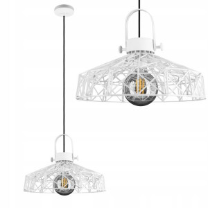 Lampa sufitowa wisząca Loft Żyrandol RETRO BIAŁA