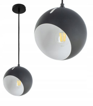 Lampa sufitowa wisząca E27 LED CZARNA