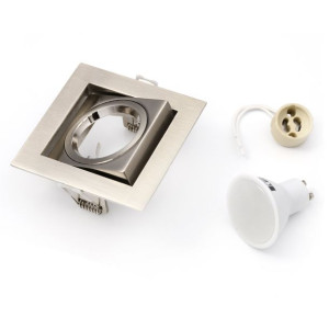 ZESTAW oprawa oprawka halogenowa + GU10 LED 8W WW