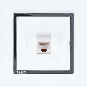 Gniazdo internetowe LAN RJ45 MAGIC biały / chrom