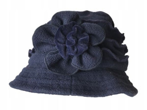 BERET DAMSKI CIEPŁY KLASYCZNY granatowy