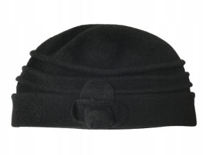 CZAPKA ZIMOWA DAMSKA BERET czarny wełna