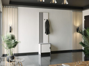 Garderoba DIOR PLUS 10 z siedziskiem lamele lustro