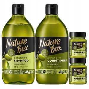 Nature Box Oliwka Maska Odżywka Szampon 4 szt