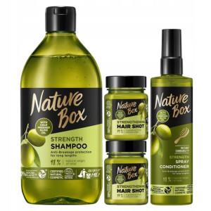 Nature Box Oliwka Maska Odżywka Szampon 4 szt