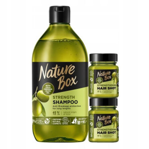 Nature Box Oliwka Hair Shot Maska Szampon 3 szt