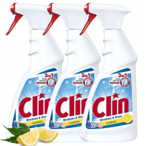 Clin Płyn do Mycia Szyb i Luster Lemon 500ml x3