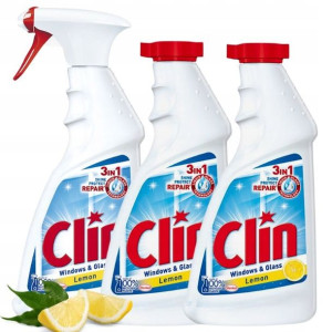 Clin Płyn do Mycia Szyb Lemon 500ml 2x Zapas