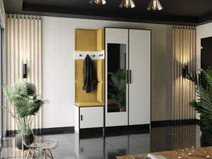 Garderoba DIOR 13 z siedziskiem panel tapicerowany