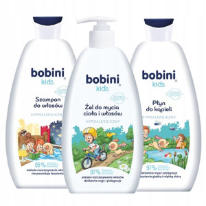 Bobini Płyn Żel Szampon do Mycia Ciała 500ml x3