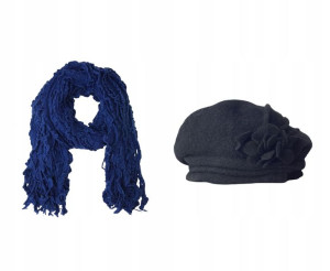 Zestaw zimowy komplet szalik + beret