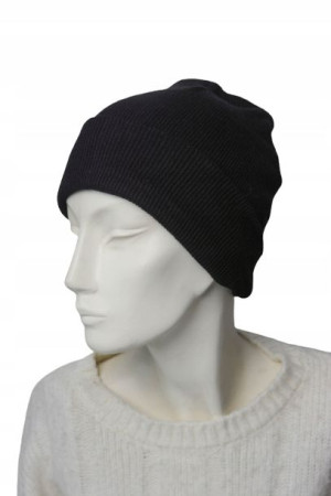Czapka czarna zimowa damska beanie klasyczna Moraj
