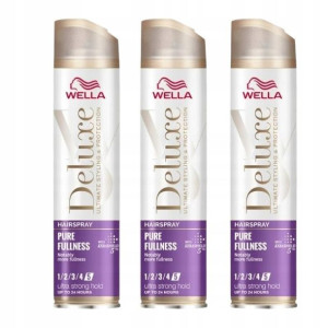 Wella Deluxe Pure Fullness Lakier Włosów 250ml x3