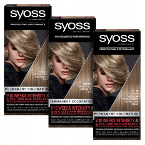 Syoss Farba do włosów 7_5 Popielaty Blond x3szt.