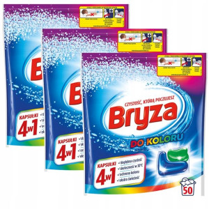 Bryza Caps 4w1 Kapsułki do Prania Koloru 50 szt x3