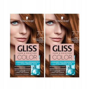 Gliss Color Farba do włosów 7-7 Miedziany Blond x2
