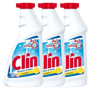 Clin Płyn do Mycia Szyb Zapas Lemon 500ml x3