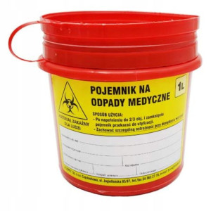 Pojemnik Na Odpady Medyczne Zużyte Igły 1l Skażone