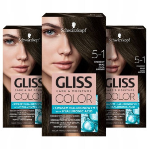 Gliss Color Farba do włosów 5-1 Chłodny Brąz 3szt.