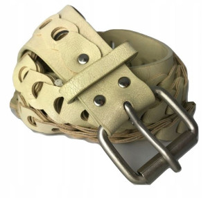 PASEK DAMSKI BEŻOWY SZEROKI 8 cm do sukienki