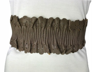 PASEK DAMSKI BRĄZOWY SZEROKI 10cm do sukienki