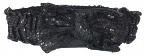 Pasek Damski Cekiny Czarny Elastyczny Szer. 8 Cm