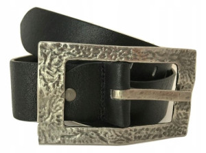 Pasek Damski Czarny Duża Klamra Szer. 4cm