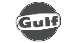 Wycinana naklejka GULF grafitowa