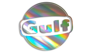 Wycinana naklejka GULF holograficzna