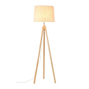 Lampa Podłogowa Stojąca skandynawska drewniana