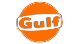 Wycinana naklejka GULF pomarańczowa
