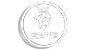 Wycinana naklejka SAAB logo biała