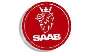 Wycinana naklejka SAAB logo czerwona