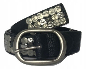 PASEK DAMSKI do spodni czarny dżety szer.3 cm