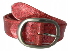 Pasek Damski Do Spodni Czerwony Brokat Szer. 3,5cm