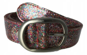 Pasek Damski Do Spodni Kolorowy Brokat Szer. 3,5cm