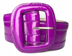 PASEK DAMSKI fioletowy lakierowany szer. 5 cm