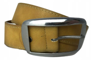 PASEK DAMSKI MUSZTARDOWY skórzany szer. 4 cm