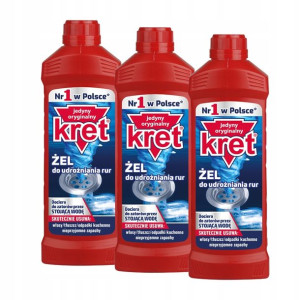 Kret Żel do Udrażniania Rur Łazienka 500g x3