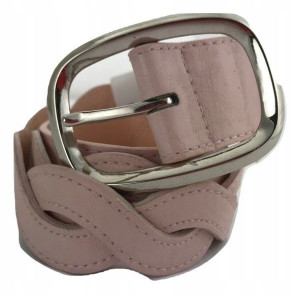 PASEK DAMSKI PLECIONY różowy szerokość 4 cm