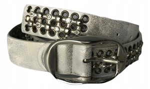 Pasek Damski Srebrny Cyrkonie Kółka Szer. 3 Cm