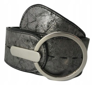 PASEK DAMSKI SREBRNY SZEROKI 6,5 cm do sukienki