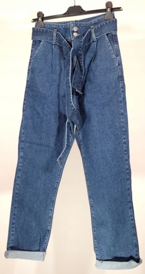 Belted Paperbag Turn Up Jeans spodnie na-kd 36